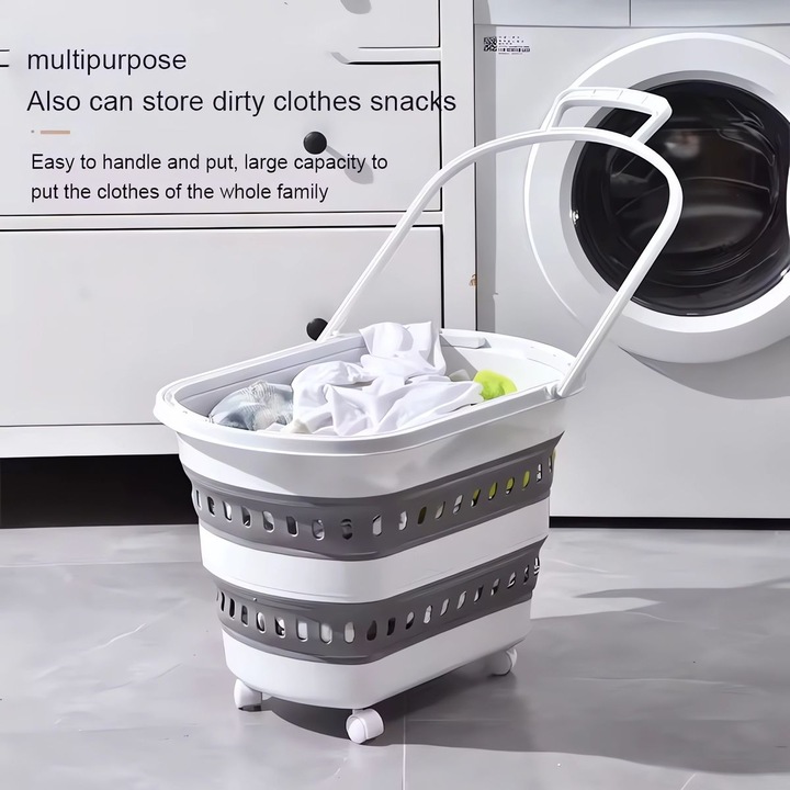 Produktbild König Design Wäschekorb Faltbar Wäschesammler Wäschebox Wäschetonne Aufbewahrungskorb 38 L (38 l)
