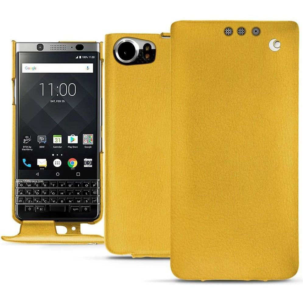 Noreve Lederschutzhülle vertikal (Blackberry KEYone), Smartphone Hülle, Orange