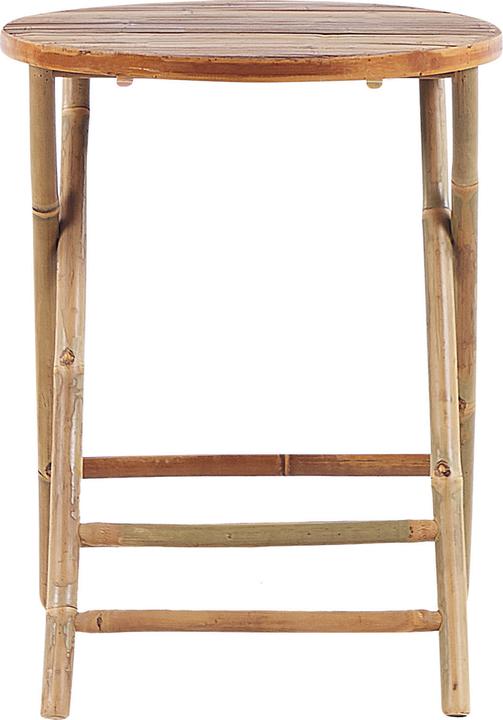 Actual product image Beliani Balcony set bamboo wood light brown cushions cream white foldable SAVALLETRI