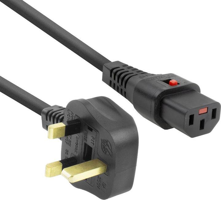 Actual product image Iec Lock 230V connection cable UK male - C13 lockable 2.00 m (2 m)