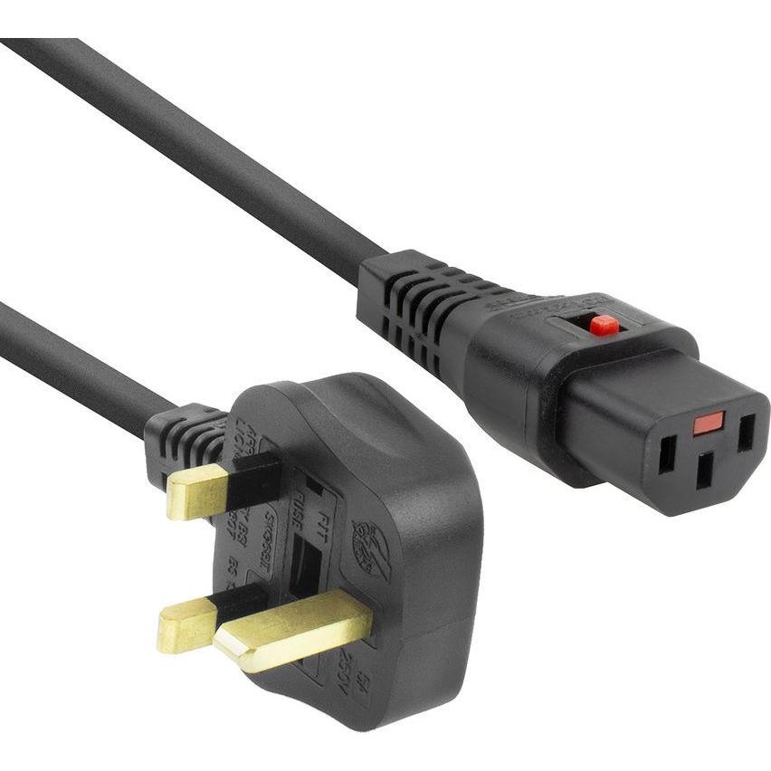 Iec Lock 230V connection cable UK male - C13 lockable 2.00 m (2 m), Stromkabel