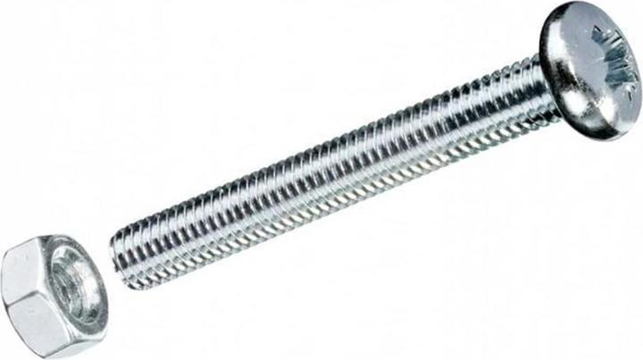Produktbild Krafter Metrische Schrauben M 4 x 40 mm, mit Muttern, Stahl, 8 Stück (1 Schrauben pro Stück)