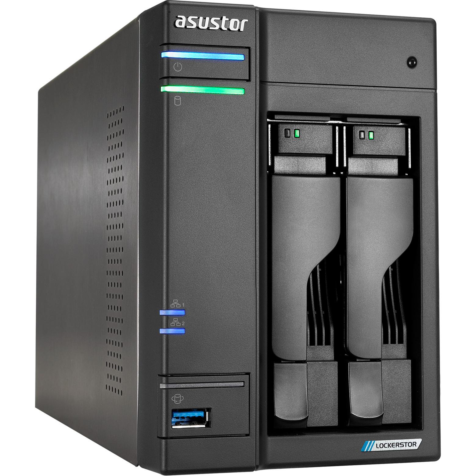 Asustor Lockerstor AS6702T (0 TB), NAS, Schwarz