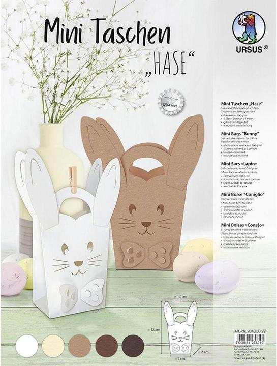 Image du produit Ursus Ensemble de panier de Pâques lapin (5 x, 0,5 x 25,5 x 33,5 cm)
