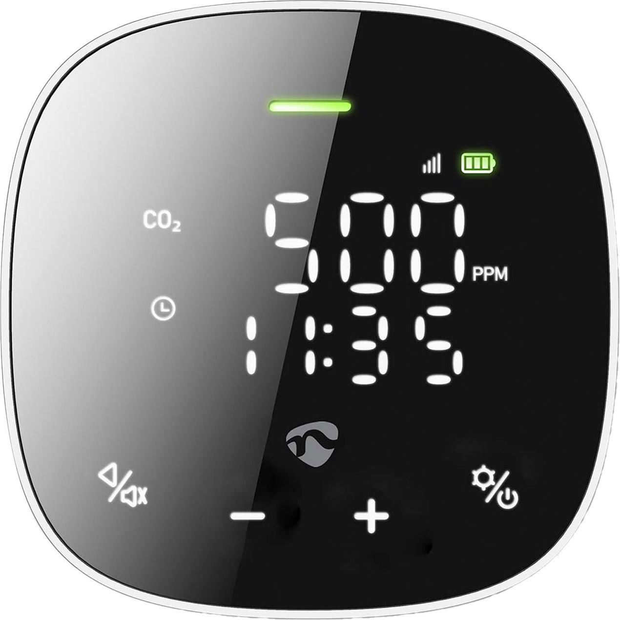 Nedis SmartLife Luftqualitätsmonitor Wi-Fi inkl. Display Kohlendioxid (CO2) / Luftfeuchtigkeit /, Thermometer + Hygromet...