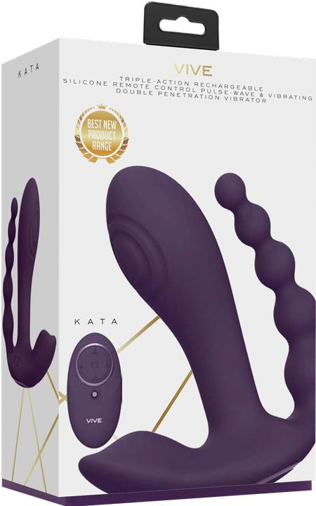 Produktbild Shots Kata - Pulse Wave & Vibrating Double Penetration Vibrator - Purple