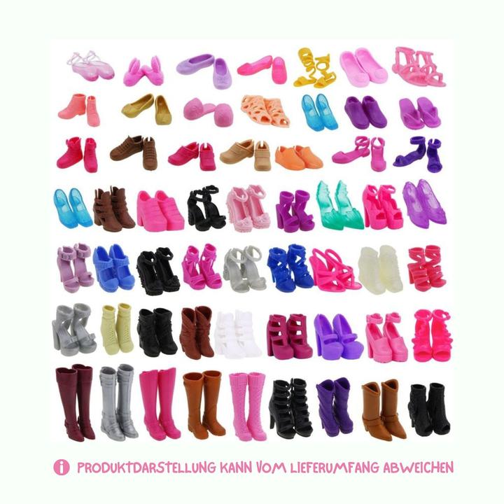 Image du produit Hermex 40 paires de chaussures bottes sandales pour poupées Barbie accessoires vêtements