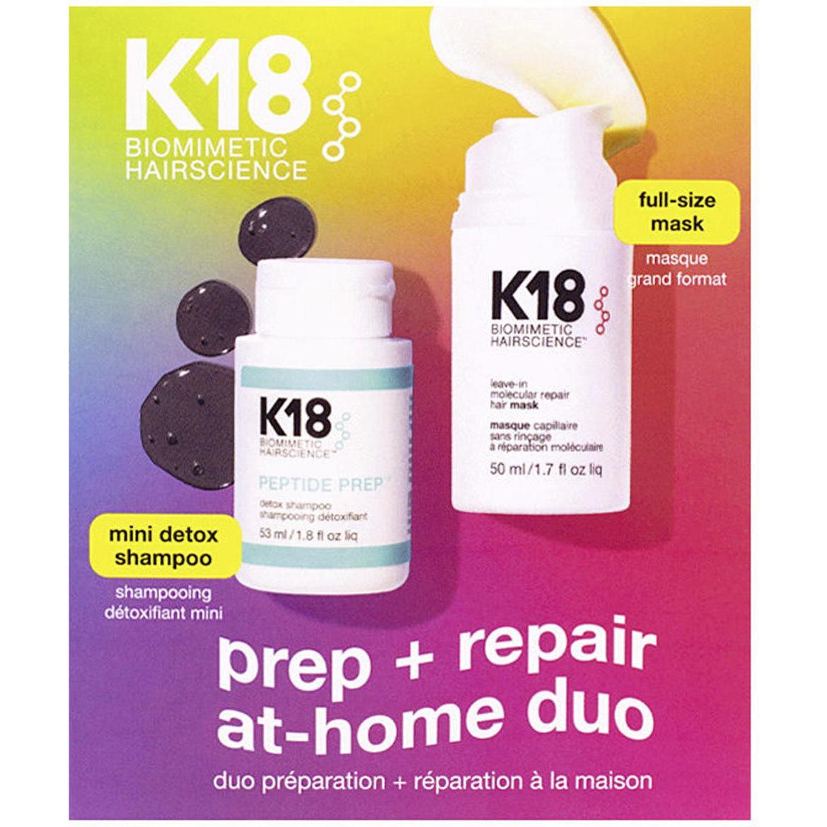 K18, Set regalo bellezza, Prep + Repair at home Duo Kit (Set per la cura dei capelli)