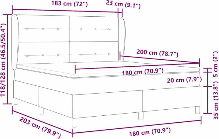 Actual product image vidaXL Boxspringbett (180 x 200 cm)