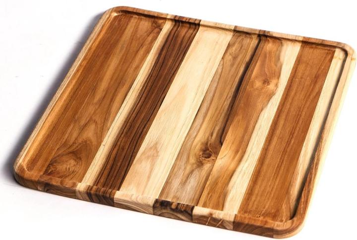 Image du produit TeakHaus Plateau de service en teck avec bord étroit, carré 30x30x1.5 cm