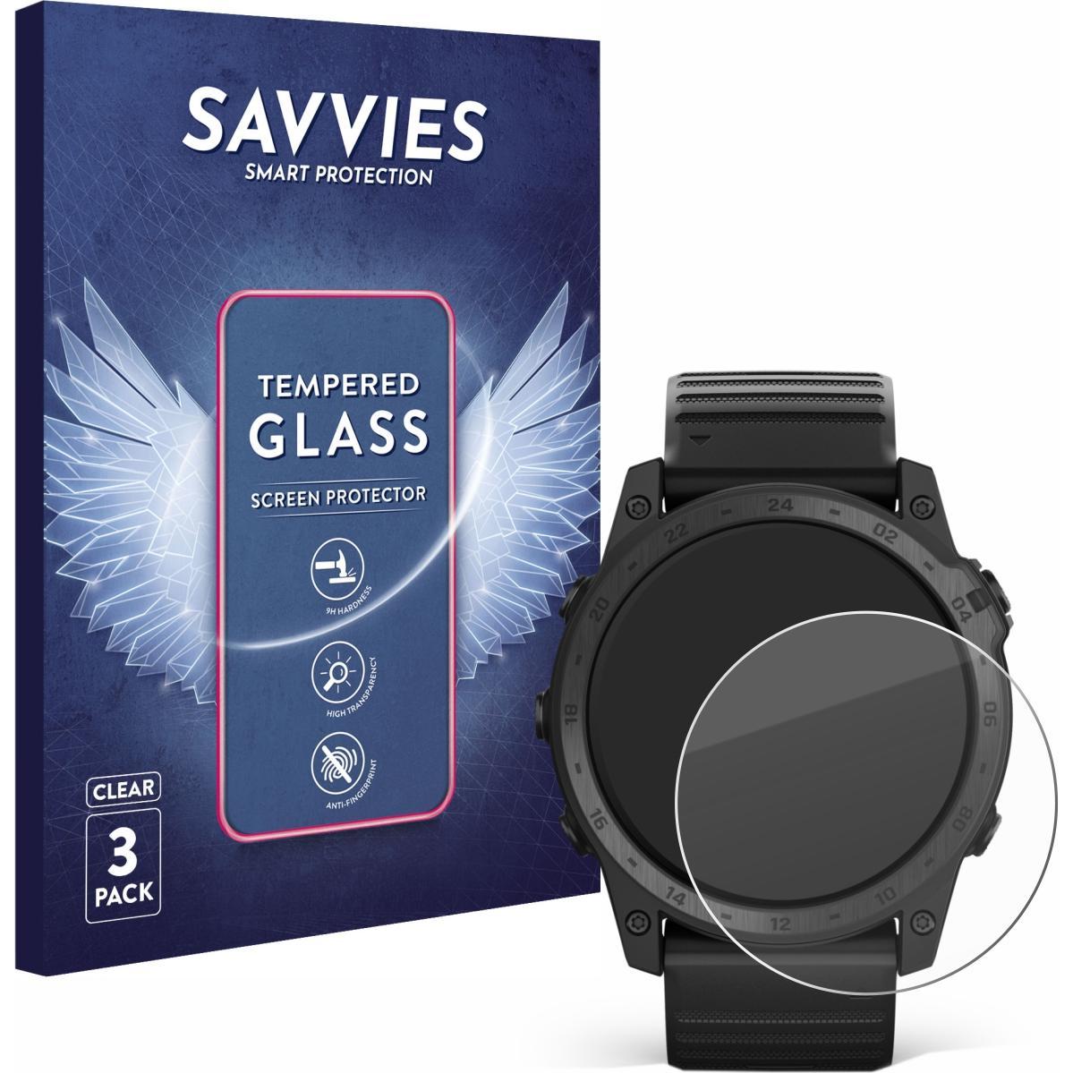 Savvies Panzerglas Hartglas Displayschutz, Smartwatch Schutzfolie, Transparent