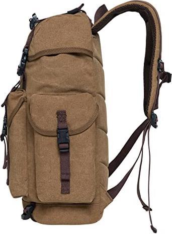 Image du produit Only-Bags.Store KAUKKO Canvas Large Backpack Ladies Men, Vintage Hunting Backpack Hiking Backpack with 15 Inch