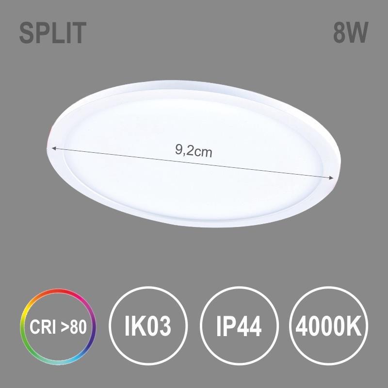 Thumbnail - Topex, Wandleuchte + Deckenleuchte, LED PANEL SPLIT R 8W NW IP44 461LM (461 lm)