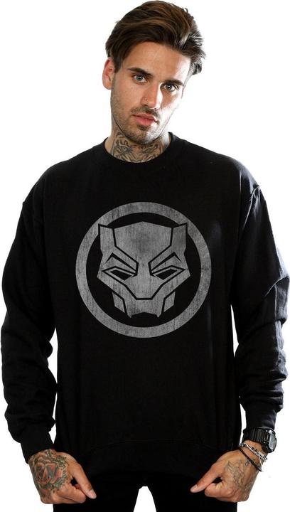 Actual product image Mens Black Panther Distressed Icon Cotton Sweatshirt (3XL)