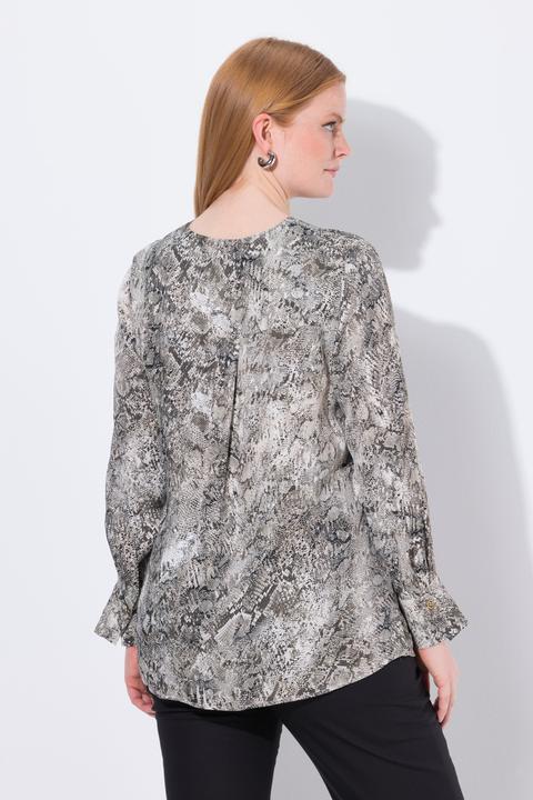 Immagine prodotto Ulla Popken Tunica con design pitonato, scollo a V e maniche lunghe (60)