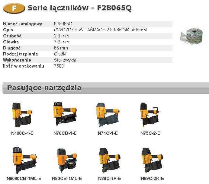 Productafbeelding Bostitch GWOŹDZIE F 2,80 x 65mm 7500szt. F28065Q (7500 Pcs., 65 mm)