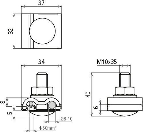 Productafbeelding Dehn Uni-aardklem met tapbout 540263