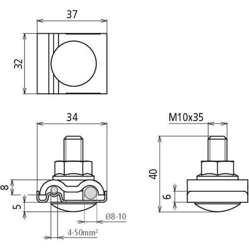 Thumbnail - Dehn Uni-Erdungsklemme mit Flachrundschraube 540263, SAT Zubehör