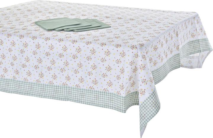 Produktbild DKD Home Decor Tischwäsche-Set Blomster grün 150 x 150 x 0,5 cm