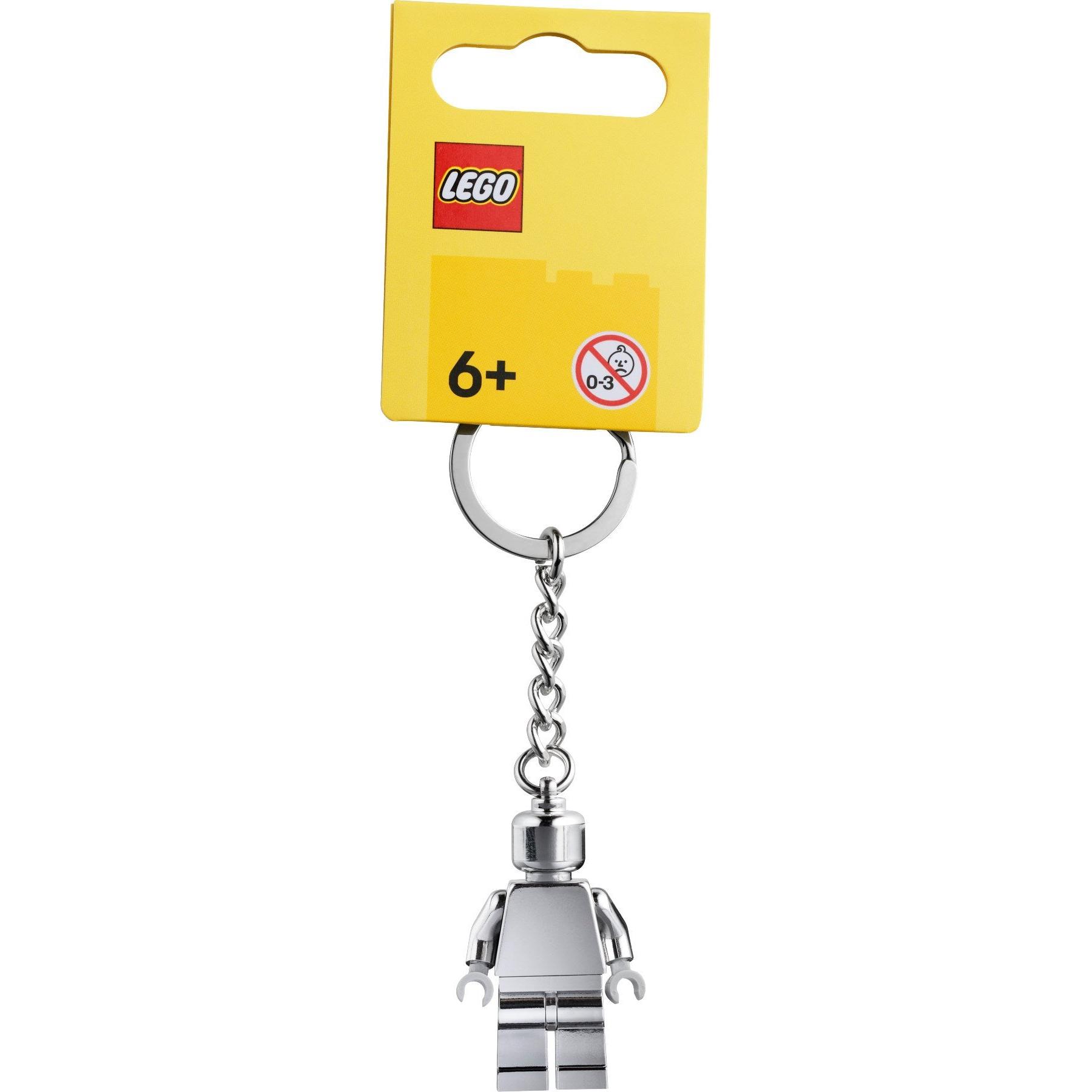 LEGO, Unisex, Portachiavi, Silberner Minifigur, Argento
