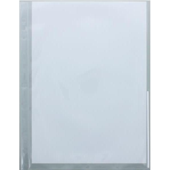 Foldersys, Mappe, Prospekthüllen A4 PP Euro-Lochung mit Indexstreifen VE=100 Stück transparent/weiss (A4, 1 x)