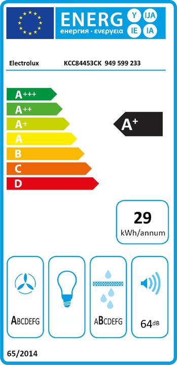 Etichetta energetica Electrolux KCC84453CK Piano cottura nero integrato da 84 cm in ceramica a 4 zone