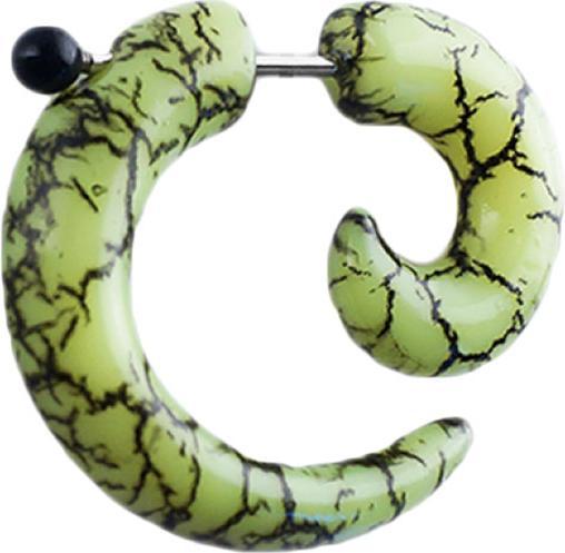 Actual product image Star Piercing Fake spiral with marble pattern green (without brass, Plastic)