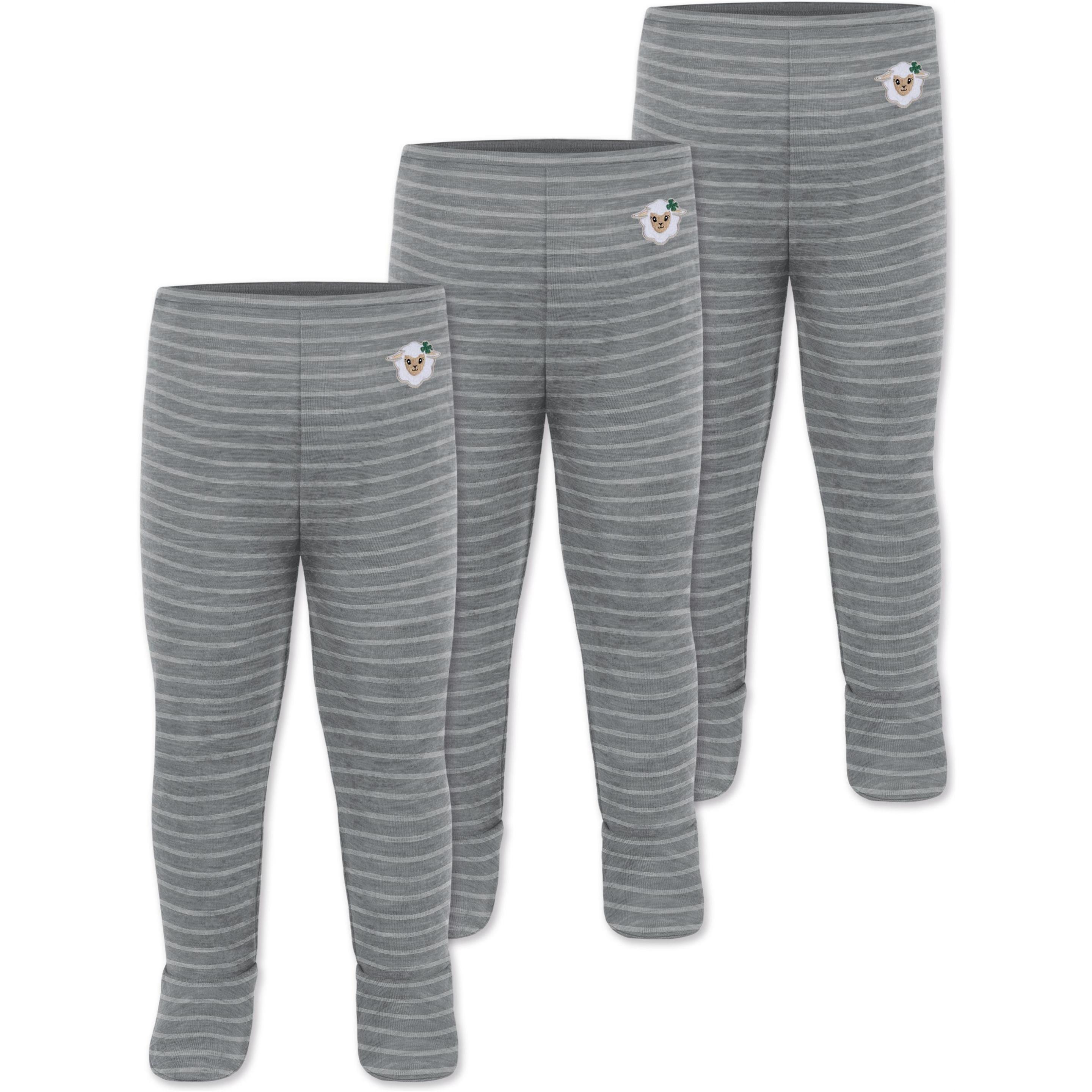 Normani, Herren, Hosen, 3er Pack Baby Merino Hose mit Füssen - 9541, Grau, (86)