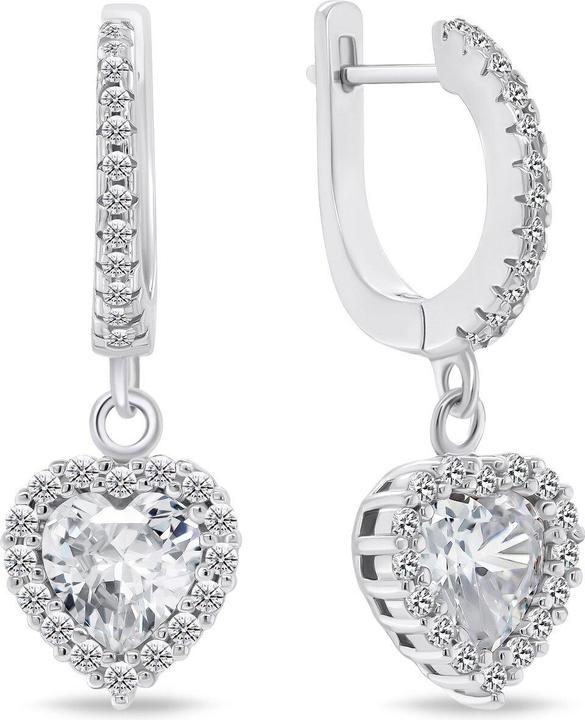 Immagine prodotto Brilio Argento - Orecchini pendenti in argento con zirconi a cuore EA734W
