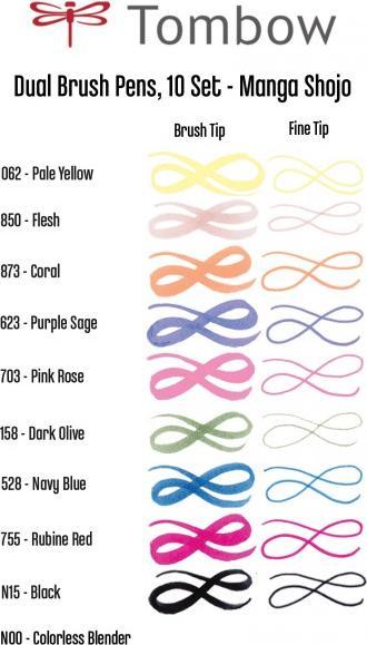 Actual product image Tombow Manga set Shojo (10 x)