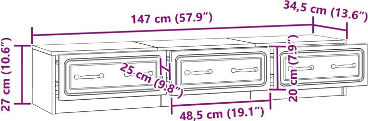 Image du produit vidaXL Moderner TV-Schrank (147 x 34.50 x 27 cm)