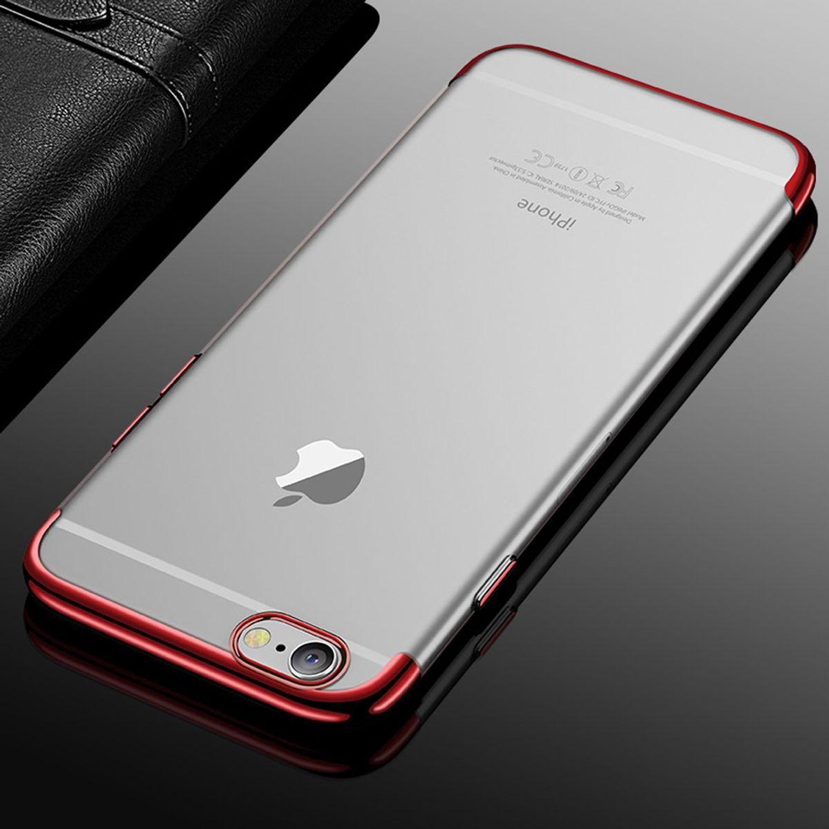 Thumbnail - König Design Handy Hülle Schutz Case für Apple iPhone 6 / 6s Durchsichtig Transparent Rot Neu (Apple iPhone 6), Smartpho...