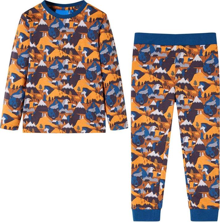 Produktbild vidaXL Kinderpyjama mit Langen Ärmeln Cognac 104,Material: 100 (104)