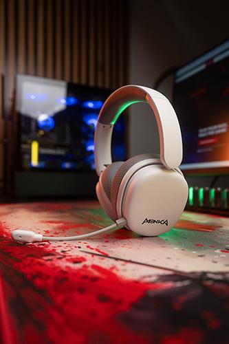 Actual product image Marvo MONKA ECHO RS Kophörer mit Mikrofon, weiss, unterbeleuchtet, Tri-mode (Cable, Wireless)