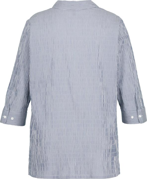 Produktbild Ulla Popken Bubble-Bluse, Streifen, Hemdkragen, 3/4-Arm (68)