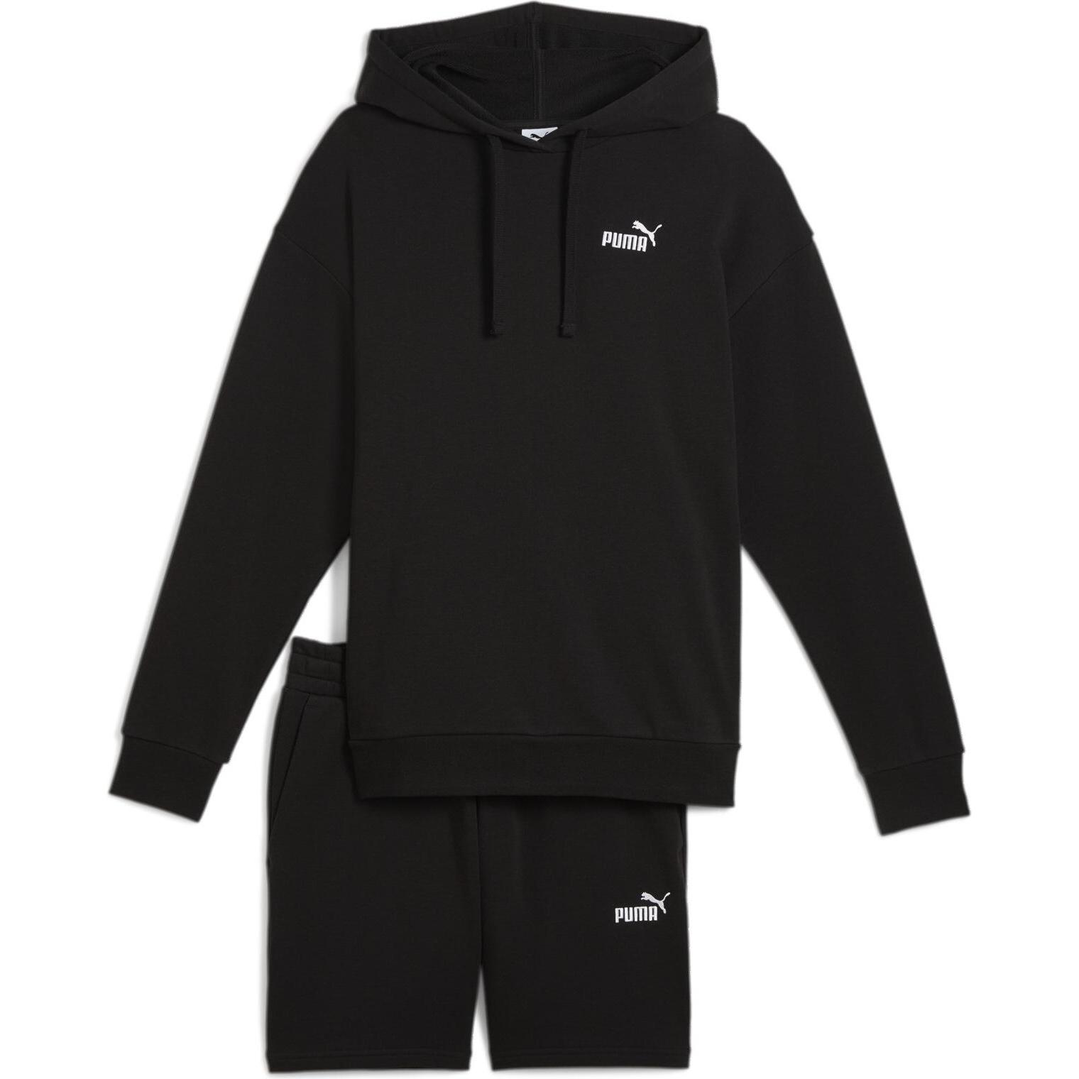 Puma, Damen, Laufjacke, Short Hooded Relaxed Sweat Suit 7" TR op (L), Schwarz, L