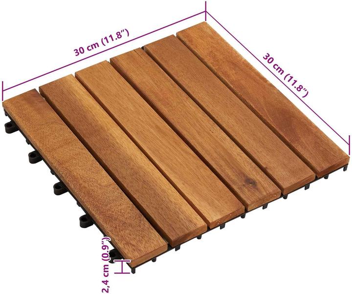 Produktbild vidaXL Terrassenfliese (30x, 30 x 30 cm)