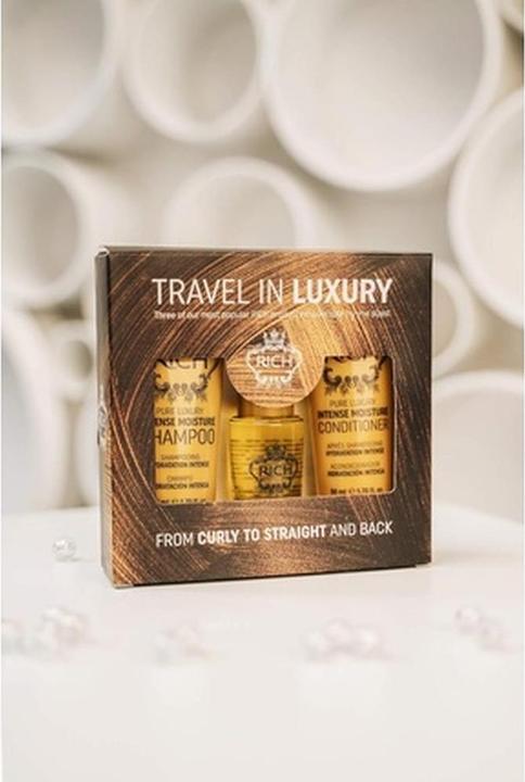 Image du produit Rich Travel in Luxury Gift Set - Intense Moisture Shampoo 1.70 Fl Oz, Intense Moisture Conditioner 1 (Kit de soins capillaires)