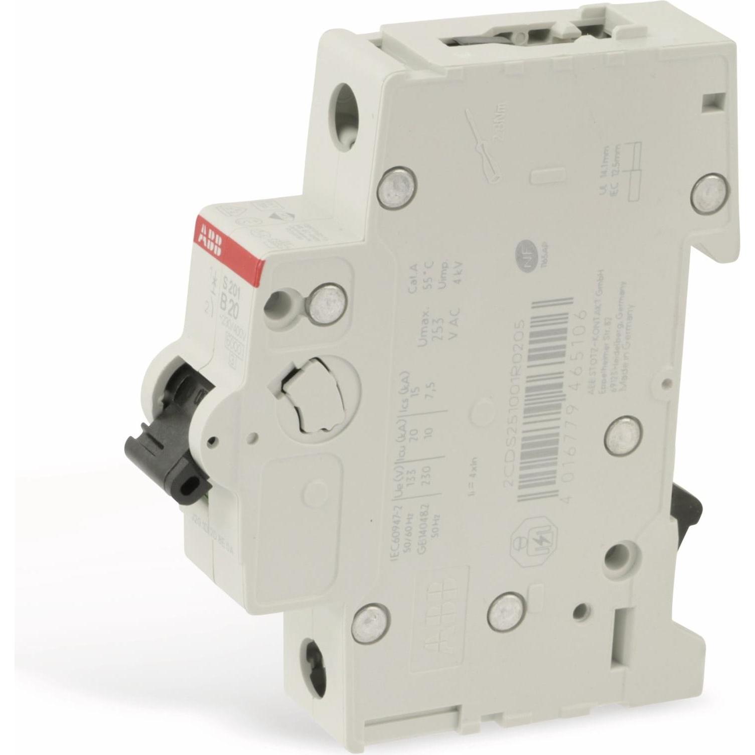 Thumbnail - ABB, Schutzschalter, Sicherungsautomat S200 20A 1-P Typ B 6kA