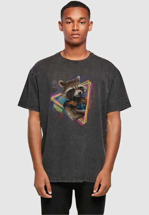 Produktbild Absolute Cult Guardians Of The Galaxy Vol.2 - Neon Rocket Acid Washed Oversized Tee - 115071 (M)