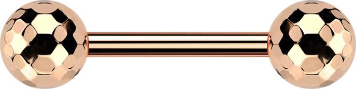 Actual product image Star Piercing Threadless barbell rose gold with two disco balls rose gold (without brass, Titanium)