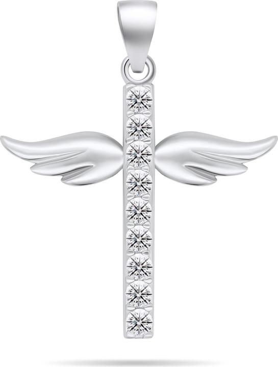 Image du produit Brilio Silver - Charmant pendentif en argent avec zircons Croix d'Ange PT67W