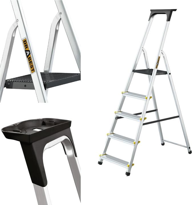Drabest PRO Serie - Trittleiter mit Ablage, klappbar (Multi-purpose ladder)