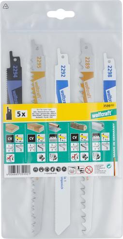 Produktbild wolfcraft 1 Säbelsägeblätter-Set 5-tlg.