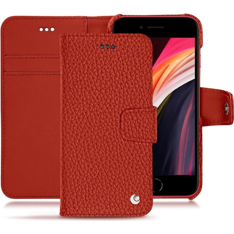 Noreve Lederschutzhülle Wallet (Apple iPhone SE (2nd Gen), Apple iPhone SE (3rd Gen)), Smartphone Hülle, Orange