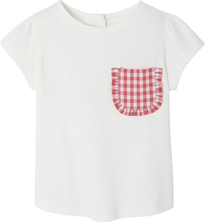 Image du produit Vertbaudet Bio-Kollektion: Baby T-Shirt mit karierter Tasche (68)