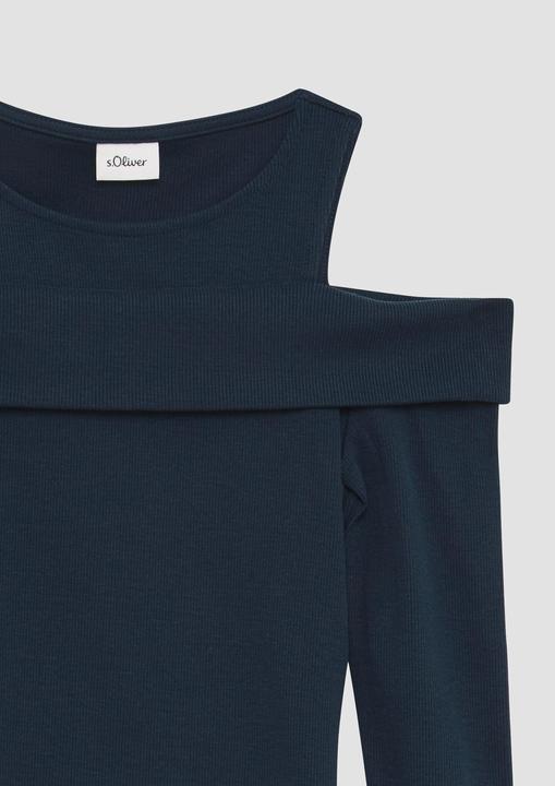 Produktbild S.Oliver T-Shirt Enges Shirt aus Rippware mit Off-Shoulder-Ausschnitt (146, 152)