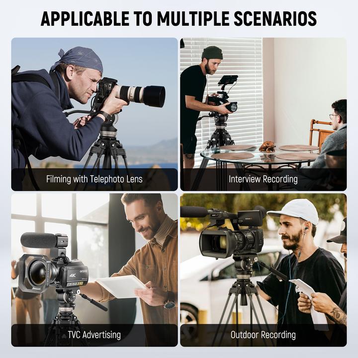 Actual product image Neewer Carbon Fiber One-Step Video Tripod With Adjustable Damping Fluid Head (Carbon)