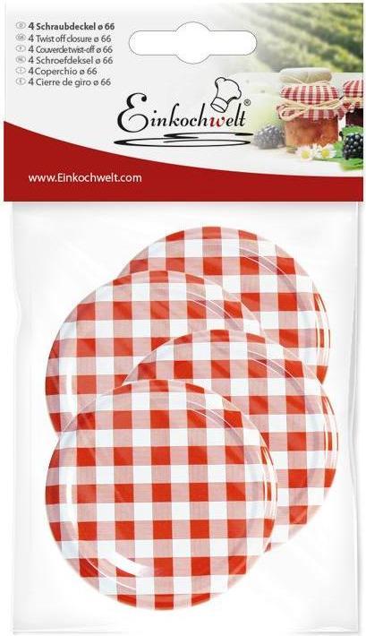 Produktbild Dosen-Zentrale Twist-off Deckel 'kariert' (4 Stk., 0.36 l)