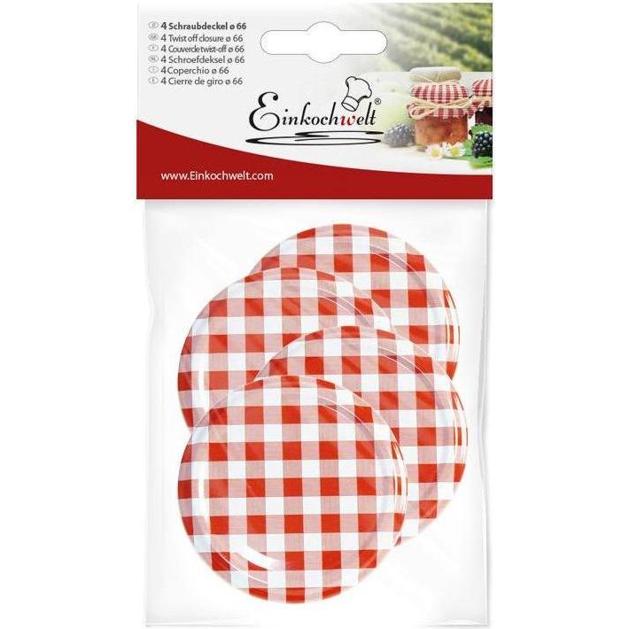 Dosen-Zentrale Twist-off Deckel 'kariert' (4 Stk., 0.36 l) (DOSEN-ZENTRALE)